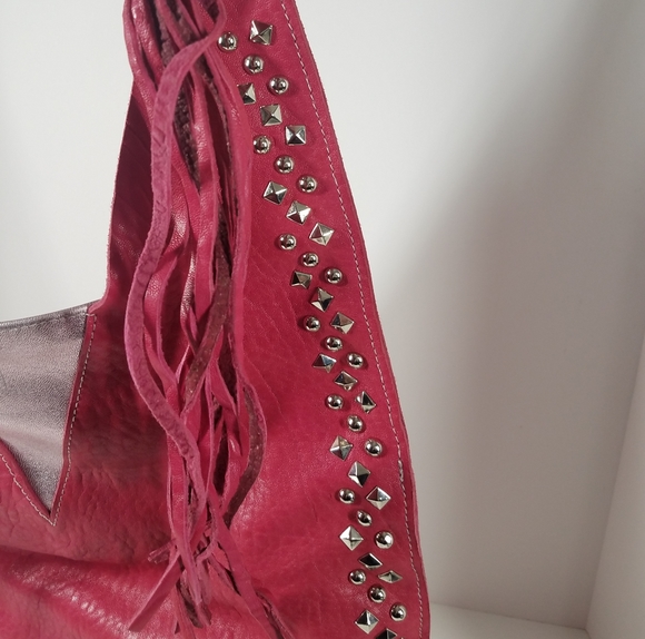 Thulare Monareng Oversized Bubble Gum Pink Cow Hide Studded Bag - Picture 3 of 15